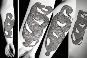 Snake, space, architecture tattoo idea
