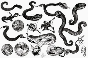 Snake, space, architecture tattoo idea