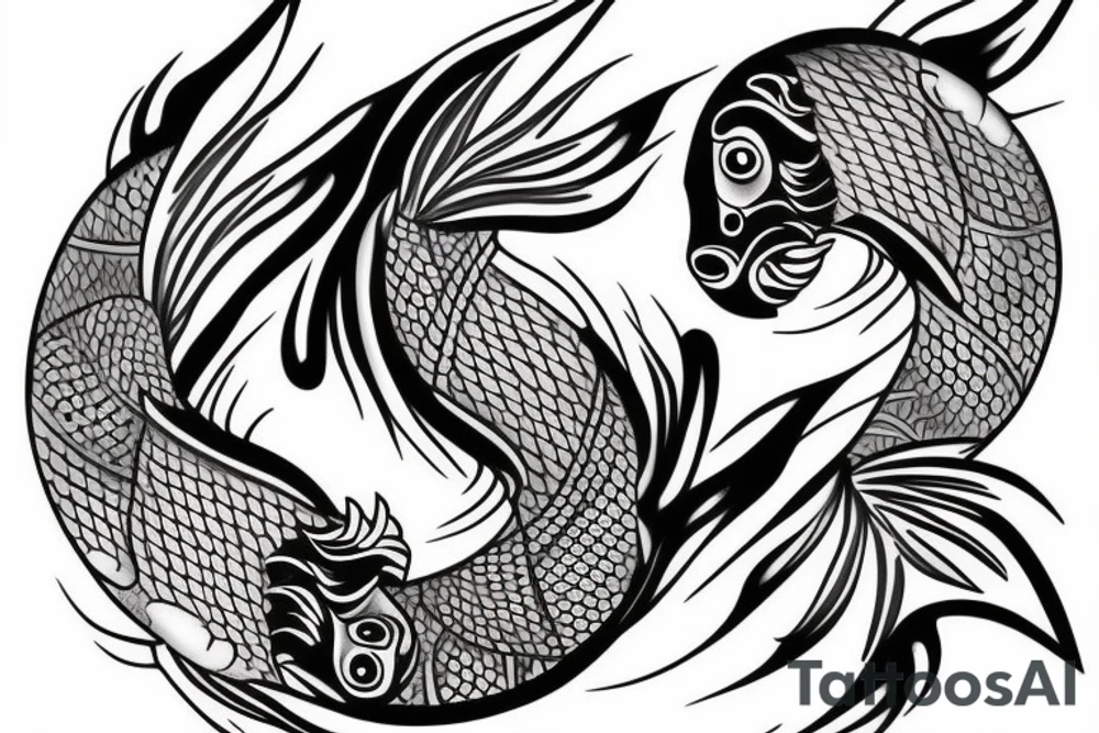yin yang koi fish tattoo tattoo idea
