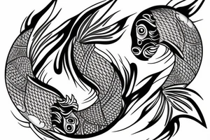 yin yang koi fish tattoo tattoo idea