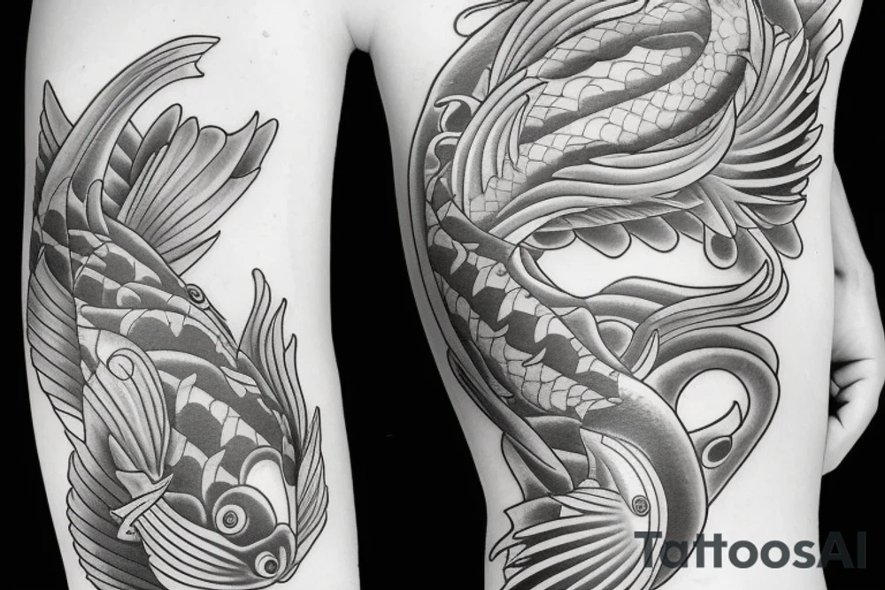 yin yang koi fish tattoo tattoo idea