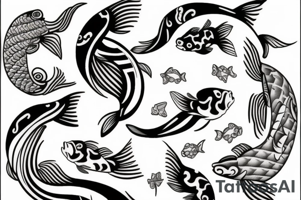yin yang koi fish tattoo tattoo idea