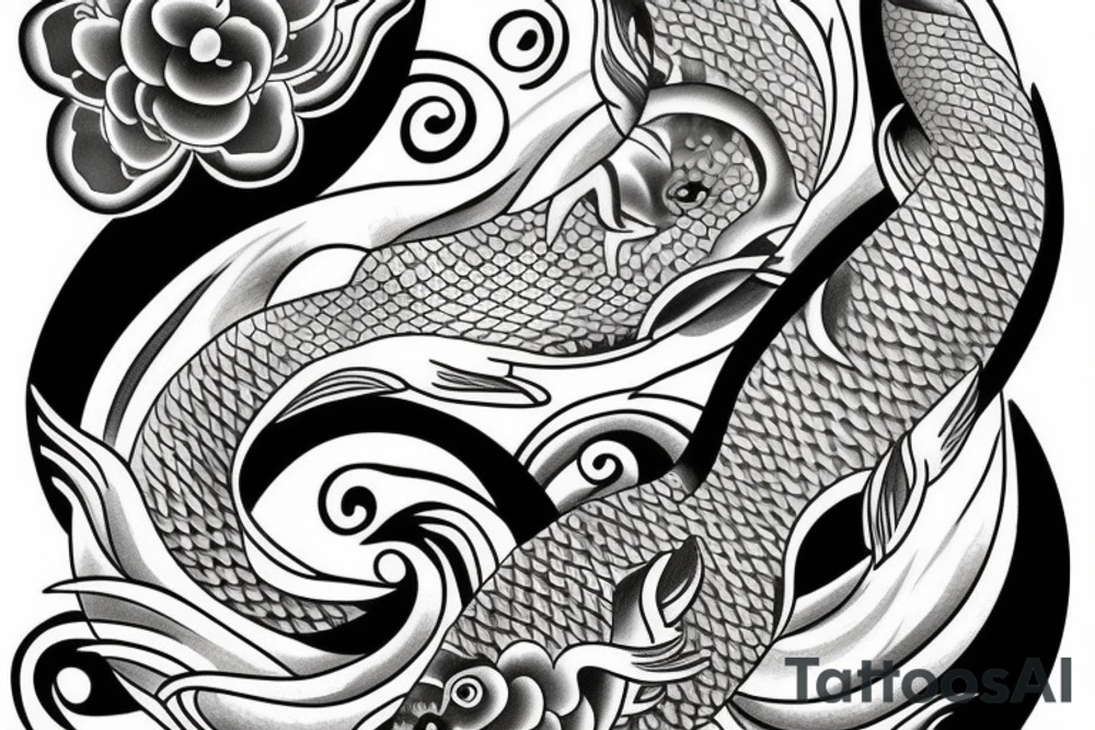 yin yang koi fish tattoo tattoo idea