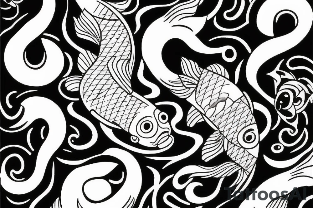 yin yang koi fish tattoo tattoo idea