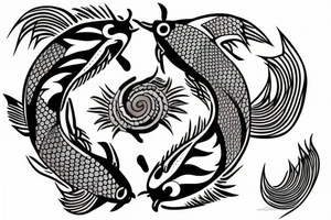 yin yang koi fish tattoo tattoo idea