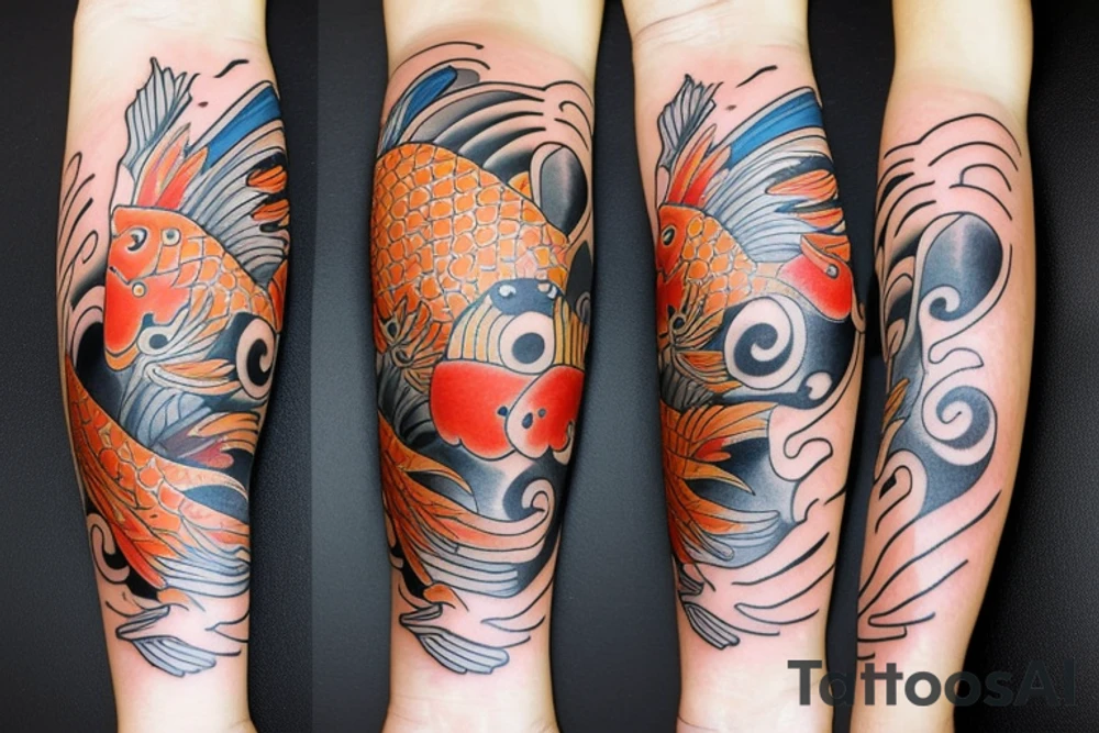 yin yang koi fish tattoo tattoo idea