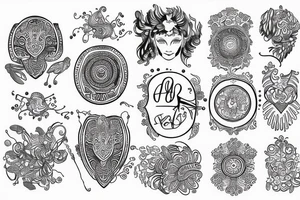 Ukrainian minimalist embroidery tattoo idea