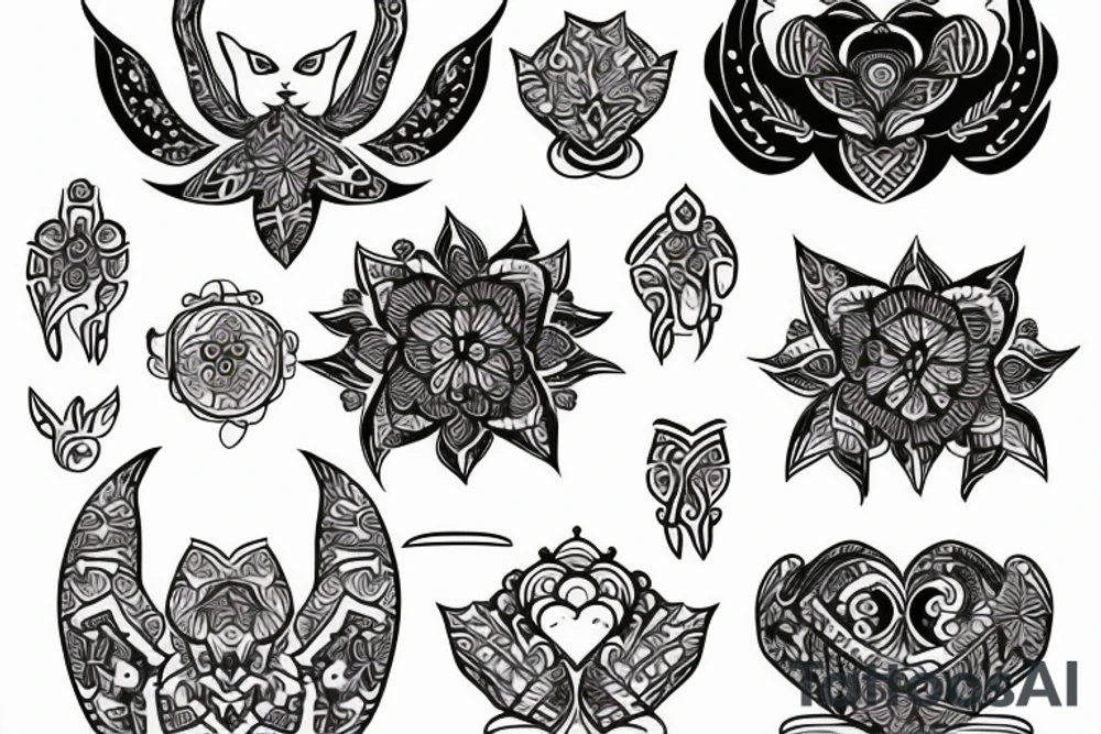 Ukrainian minimalist embroidery tattoo idea