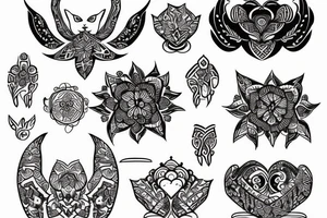 Ukrainian minimalist embroidery tattoo idea