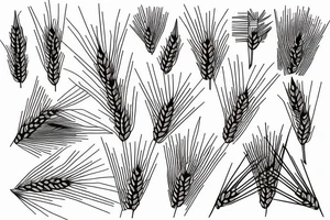 Ukrainian minimalist embroidery spike of wheat tattoo idea