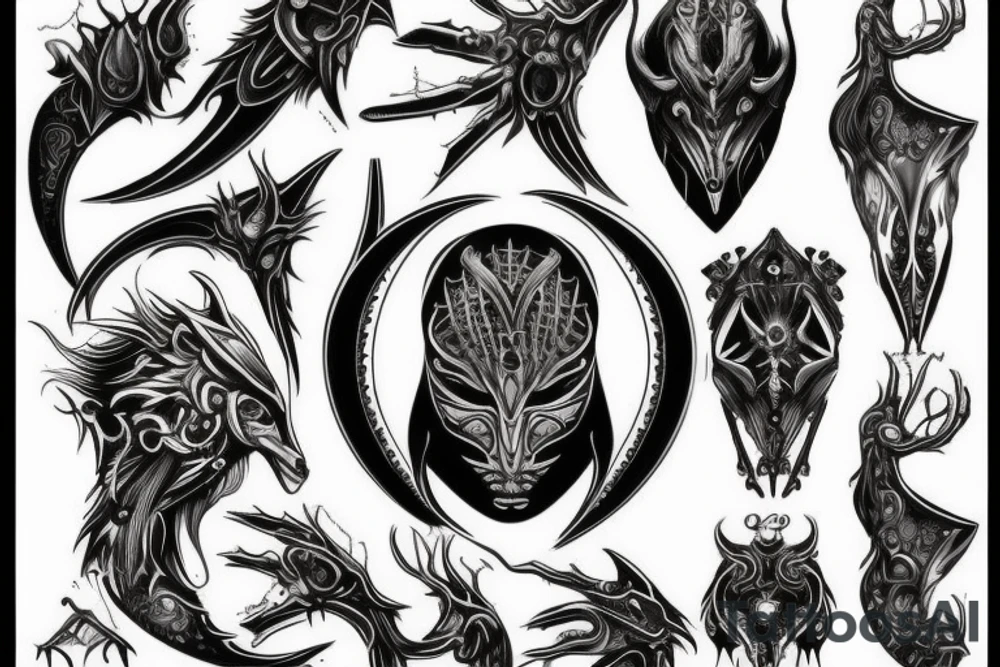 Alpha Noir / Omega White - Moonspell tattoo idea