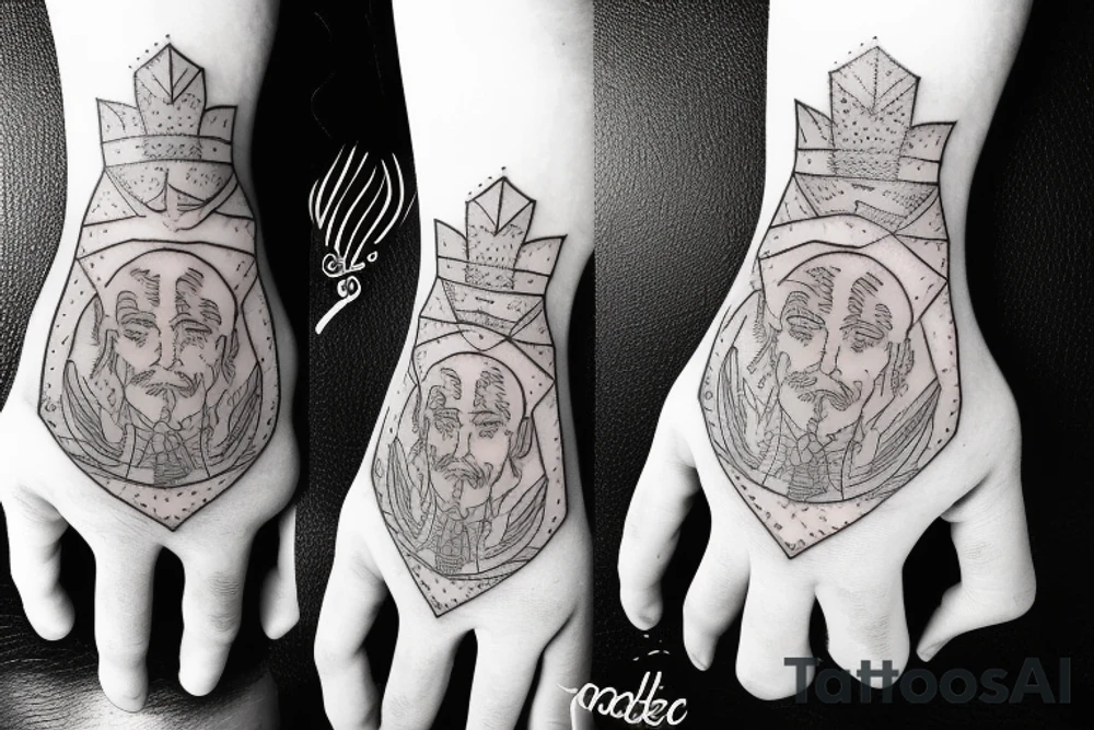a man who points to his forehead with his index finger tattoo idea