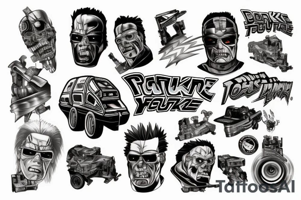 back to future, terminator, pokemon tattoo idea