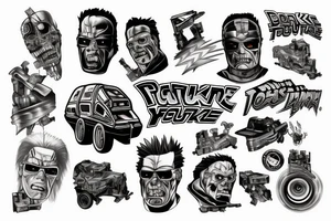 back to future, terminator, pokemon tattoo idea