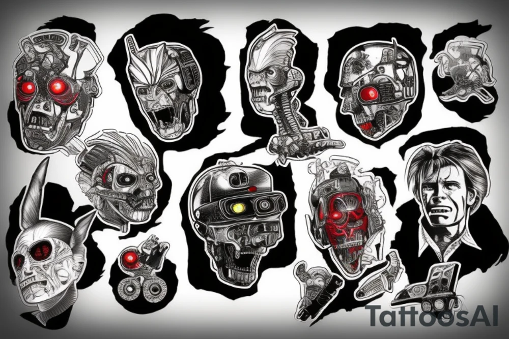 back to future, terminator, pokemon tattoo idea