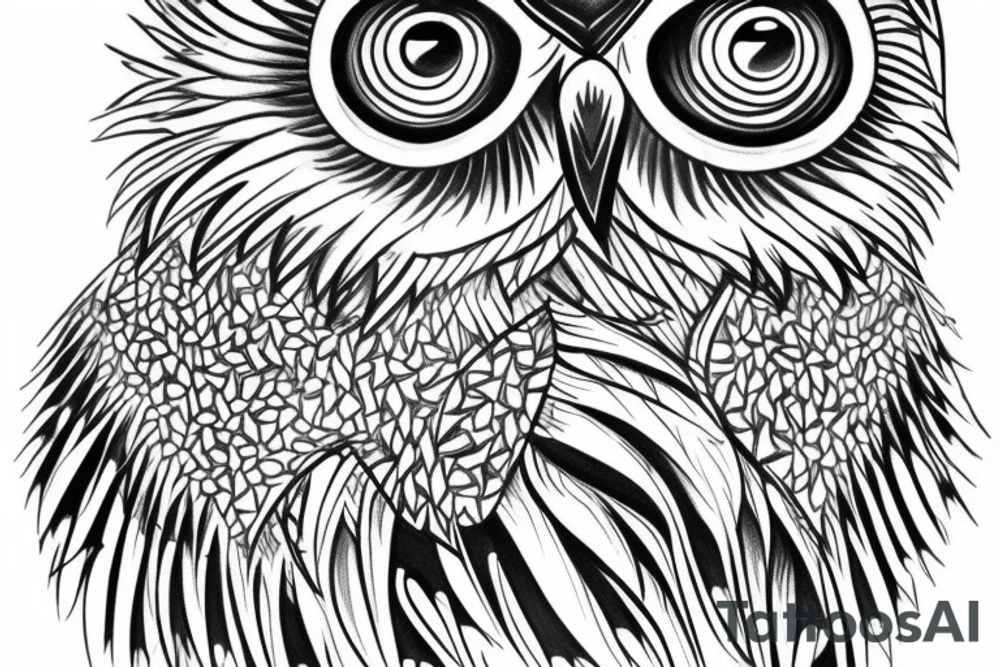 Fierce owl tattoo idea