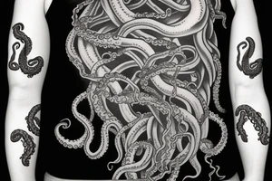 Cthulhu with tentacles destroy city tattoo idea