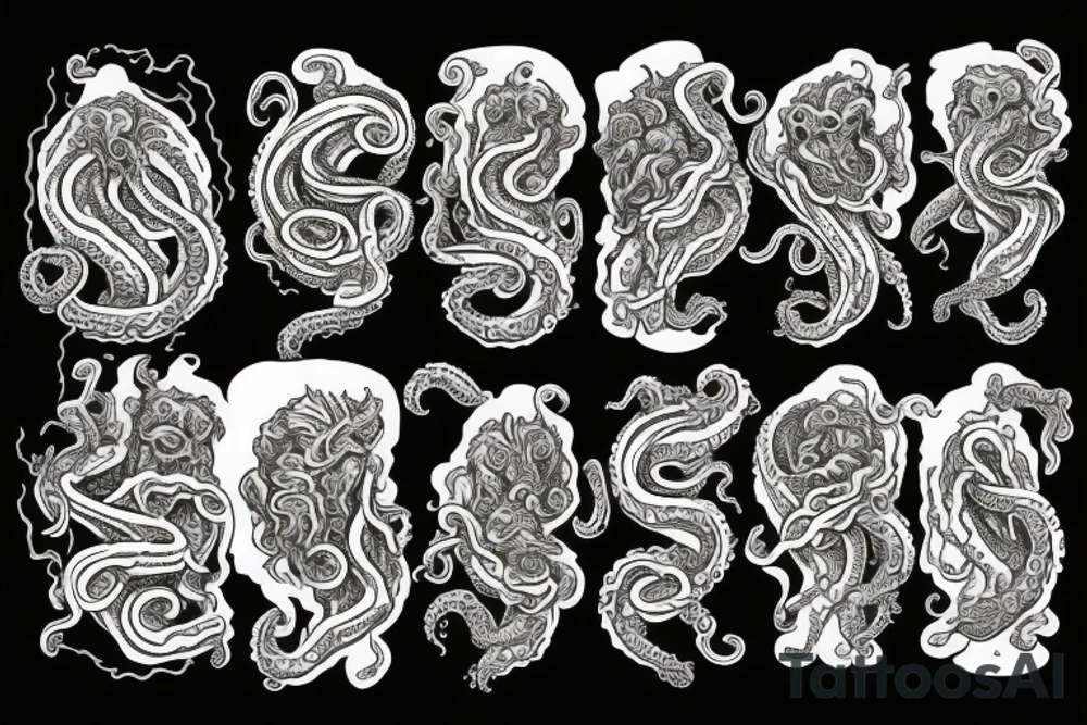 Cthulhu with tentacles destroy city tattoo idea