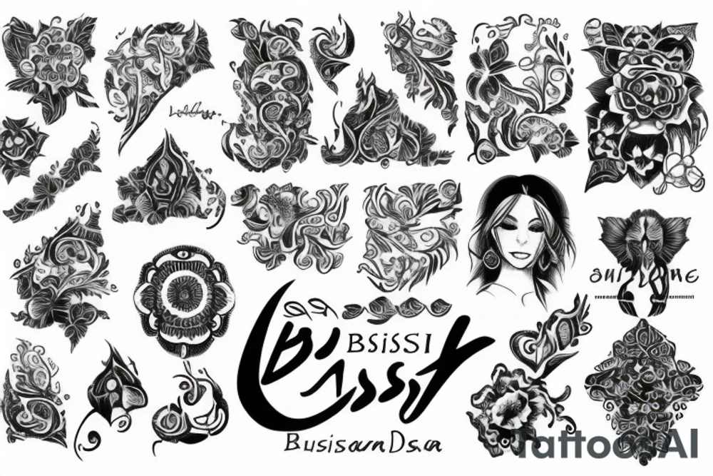 artistic writing of the name "Büşra" tattoo idea