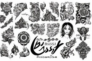 artistic writing of the name "Büşra" tattoo idea