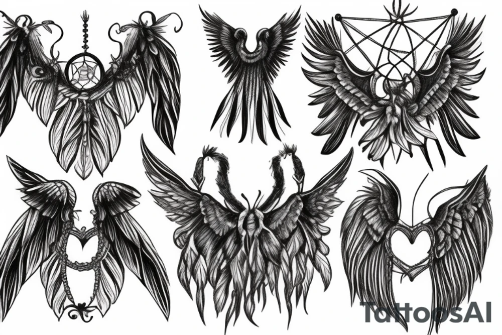 dreamcatcher with wings tattoo idea