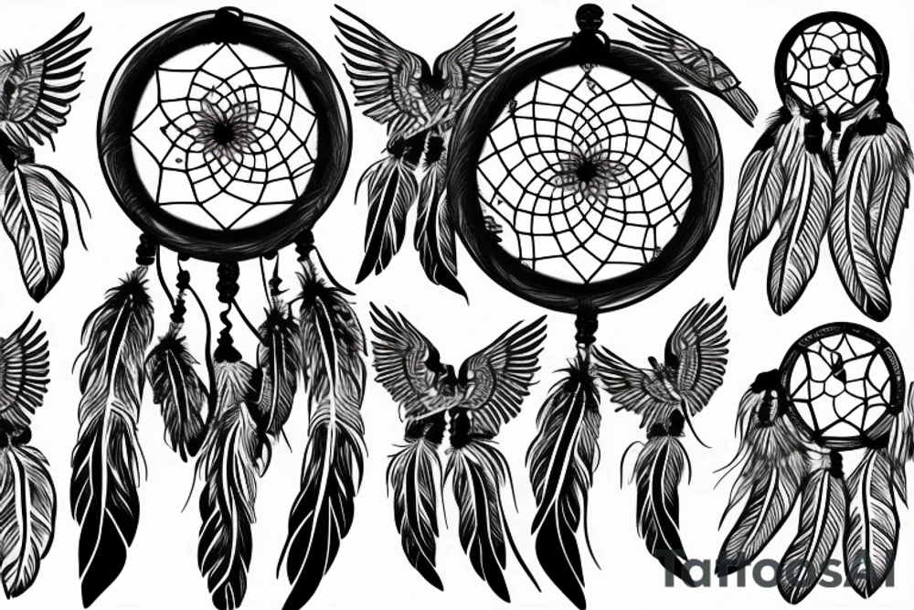 dreamcatcher with wings tattoo idea
