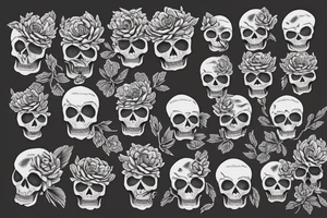 Skull peony tattoo idea