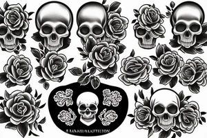 Skull peony tattoo idea