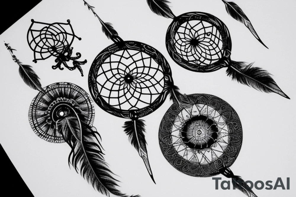 dreamcatcher, galaxy tattoo idea