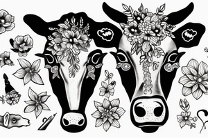 black cow with ak47 tattoo idea