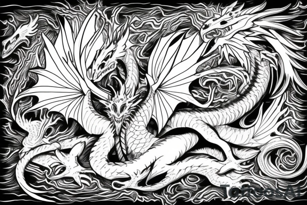dragon 4 feet 2 wings beautiful interesting to hand tattoo idea