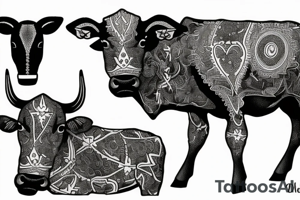 black cow ak47 tattoo idea
