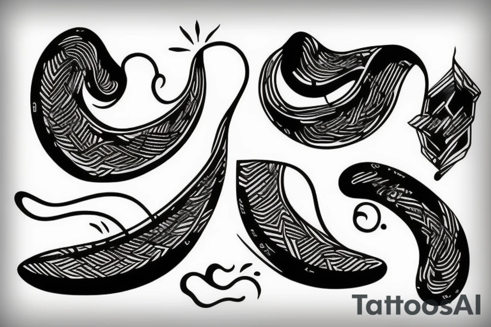 abstract harp tattoo idea
