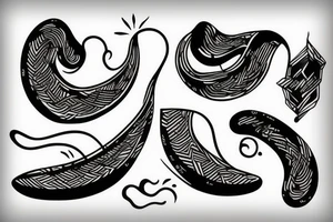 abstract harp tattoo idea
