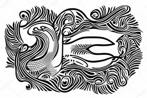 abstract harp tattoo idea