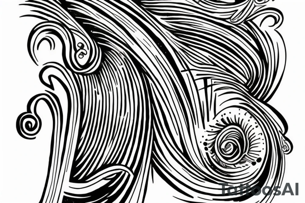 harp ink drawing tattoo idea