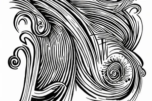 harp ink drawing tattoo idea