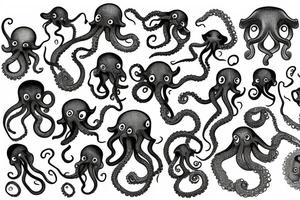 sunshine over ocean with ancient alien octopus tattoo idea