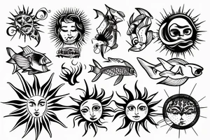 sun rays over ocean tattoo idea