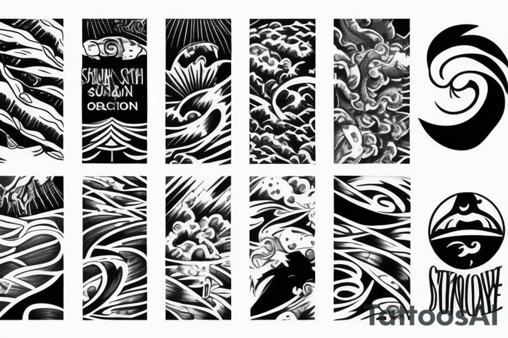 sun rays over ocean tattoo idea
