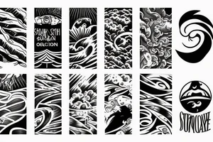 sun rays over ocean tattoo idea