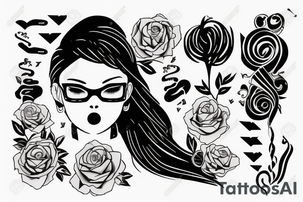 she looks as if she's blowing a kiss at me, and suddenly the sky is a scissor tattoo idea