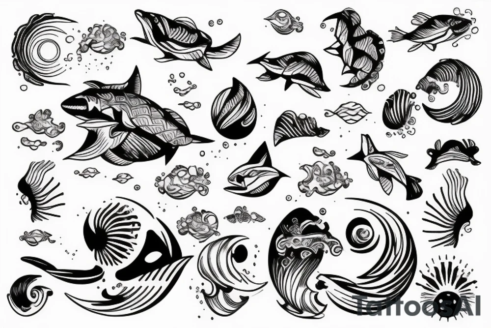 morning ocean sunrise tattoo idea
