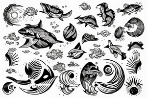 morning ocean sunrise tattoo idea