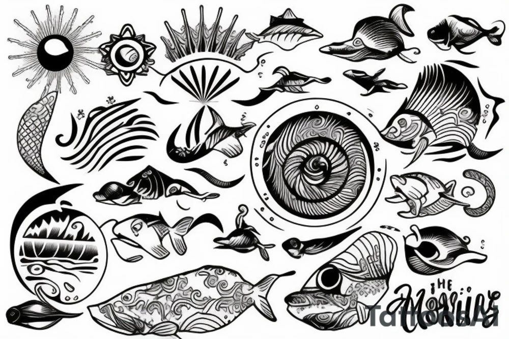 morning ocean sunrise tattoo idea