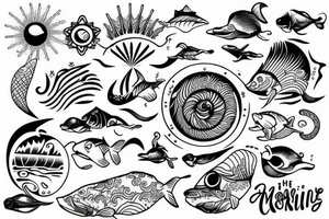 morning ocean sunrise tattoo idea
