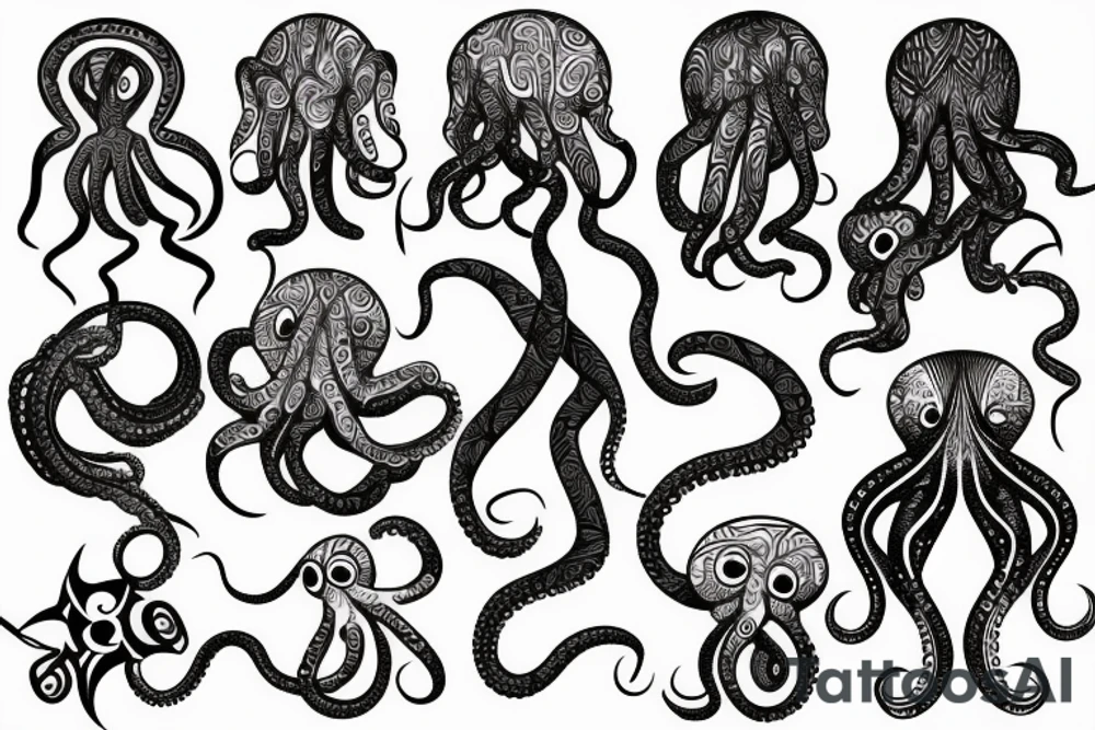 tribal octopus tattoo idea