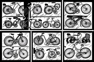 Road bike, cyclist, highway turn, mountains, sea tattoo idea