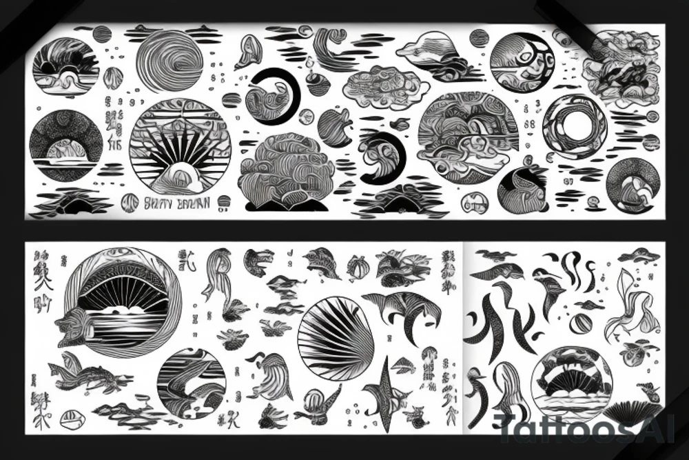 ocean sunrise tattoo idea