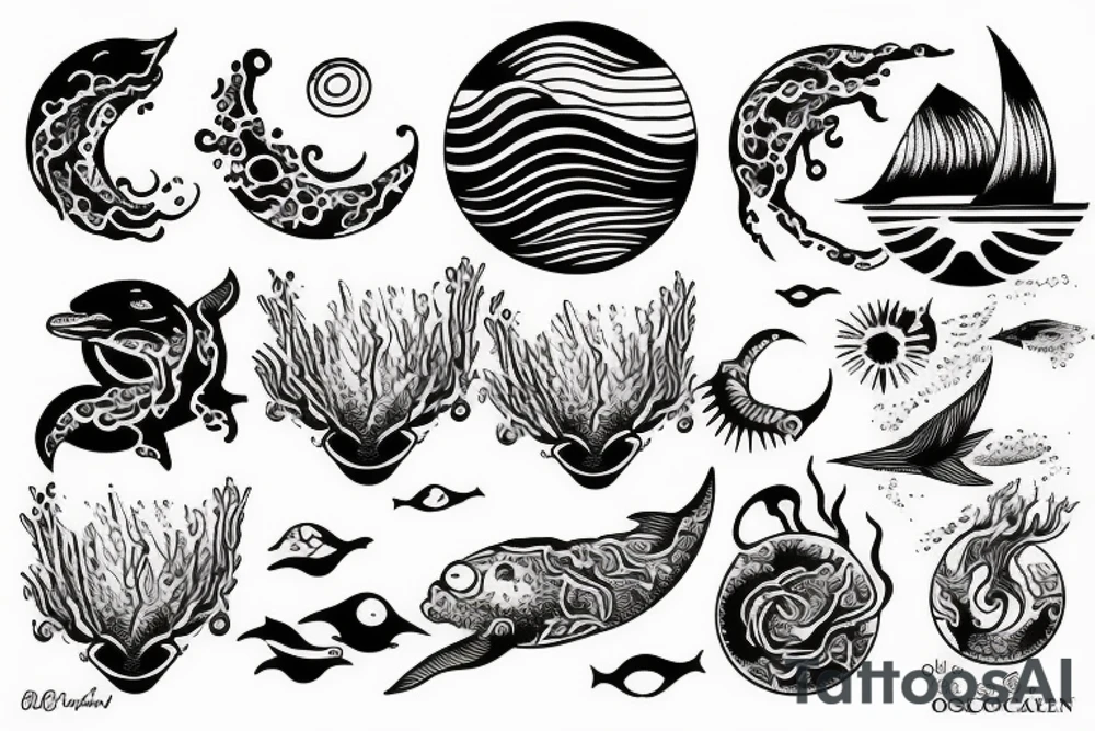 ocean sunrise tattoo idea
